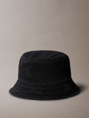 Monogram Logo Denim Bucket Hat, Black Beauty