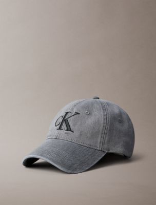 Denim Monogram Logo Cap, Dark Grey