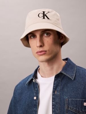 NEW CALVIN KLEIN women\'s monogram bucket hat in bright white 楽天市場】Calvin Klein カルバンクライン バケットハット CK  main image 3