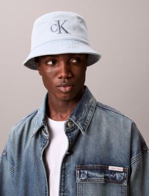 Мужские головные уборы Calvin Klein Washed Denim Embroidered Logo Bucket Hat — фото 2