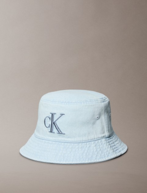 Мужские головные уборы Calvin Klein Washed Denim Embroidered Logo Bucket Hat