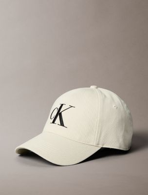 Twill Embroidered Monogram Logo Cap, Bone White