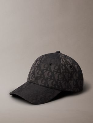 Allover Monogram Logo Baseball Cap, Black