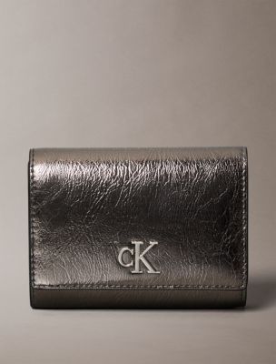Archive Hardware Reflective Trifold Wallet, Gunmetal