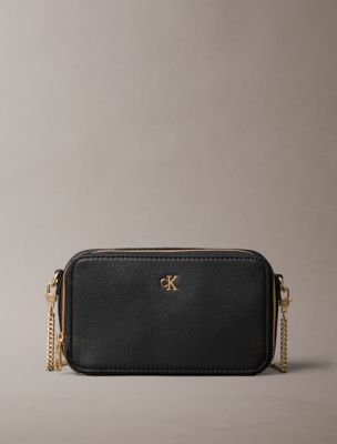 Minimal Monogram Camera Bag, Black