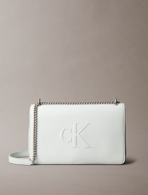 Sculpted Impression Crossbody Bag, Sky Gray