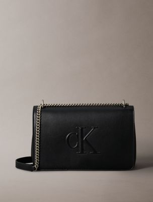 Sculpted Impression Crossbody Bag, Black