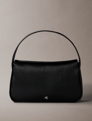 Ribbed Shoulder Bag, Black