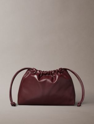 Monogram Logo Drawstring Crossbody Bag, Cherrywood