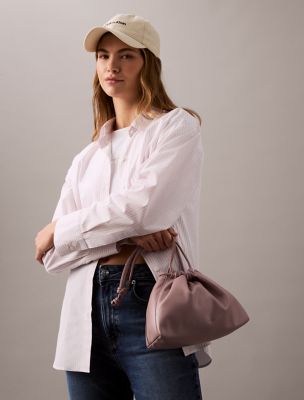 ★ ★ Women's CKJ Drawstring Crossbody Ivory 4K30 Drawstring Crossbody Bag | Calvin Klein