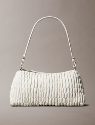 Ruched Shoulder Bag, Chalk