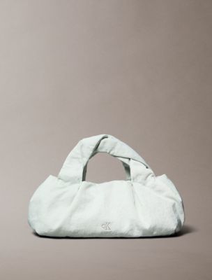 Twisted Nylon Crossbody Bag, Sky Grey