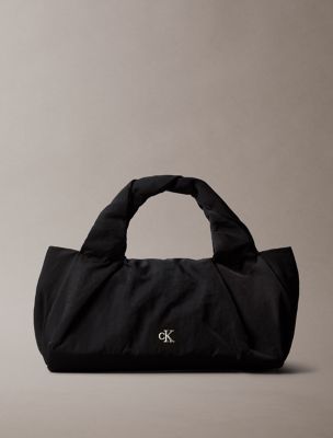 Twisted Nylon Crossbody Bag, Black