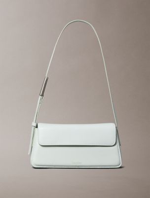 Belted Small Shoulder Bag, Sky Gray