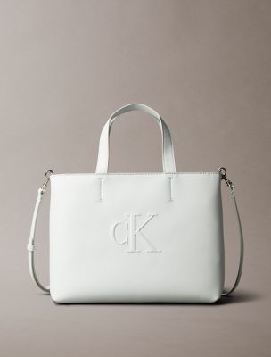 Sculpted Impression Mini Tote Bag, Sky Gray