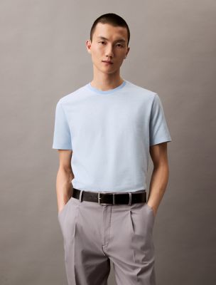 Cotton Blend Classic T-Shirt, Chambray Blue
