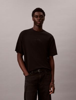 Micro Logo Graphic Relaxed T-Shirt, Black