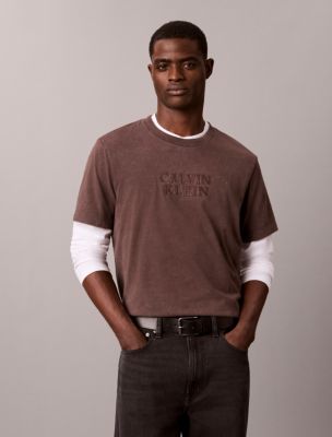 Powder Wash Crewneck Tee, Hot Fudge