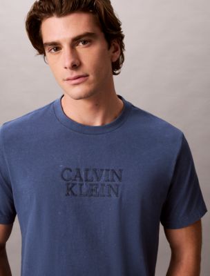 Powder Wash Crewneck Tee, Ensign Blue