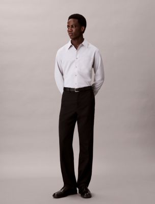 Мужская рубашка Calvin Klein Tech Poplin Button-Down, цвет: Серый фиолетовый — фото 2