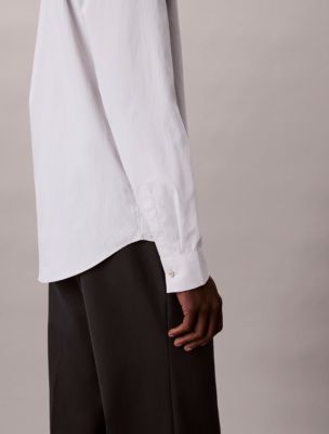 Мужская рубашка Calvin Klein Tech Poplin Button-Down, цвет: Серый фиолетовый — фото 3