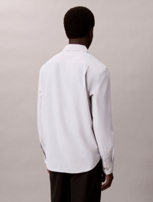 Мужская рубашка Calvin Klein Tech Poplin Button-Down, цвет: Серый фиолетовый — фото 5
