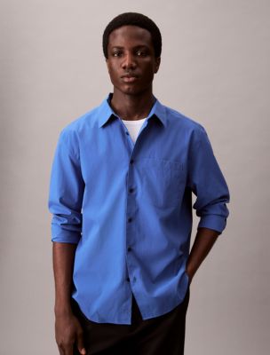 Tech Poplin Button-Down Shirt, Royal Lagoon 