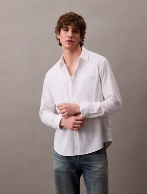 Tech Poplin Button-Down Shirt, Brilliant White