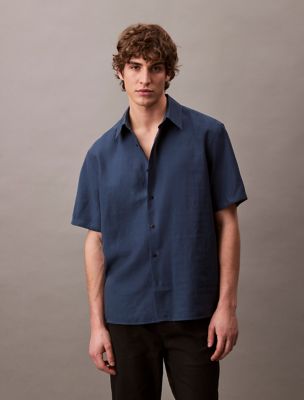 Lyocell Blend Relaxed Button-Down Shirt, Key Largo