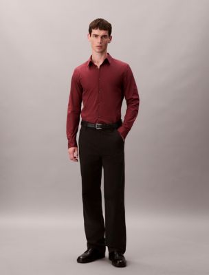 Slim Stretch Button-Down Shirt, Port