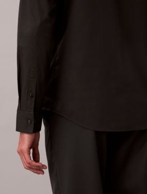 Мужская рубашка Calvin Klein Slim Stretch Button-Down, цвет: Чёрный — фото 6