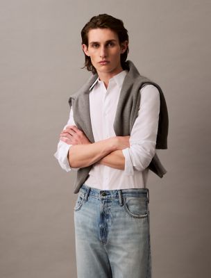 Slim Stretch Button-Down Shirt, Brilliant White