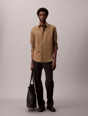 Classic Stretch Button-Down Shirt, Capers