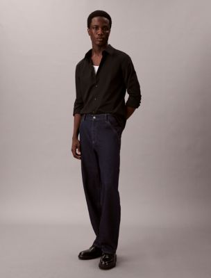 Мужская рубашка Calvin Klein Tech Stretch Slim Button-Down, цвет: Чёрный — фото 3