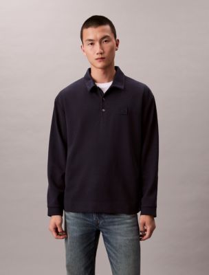 Monogram Logo Emblem Relaxed Sweater, Dark Sapphire