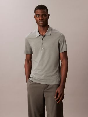 Fine Knit Lyocell Blend Polo Shirt, Sedona Sage