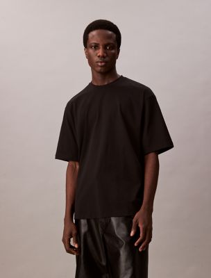 Relaxed Cotton Silk Tee, Black