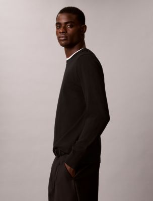 Мужской свитер Calvin Klein Merino Wool Classic, цвет: Чёрный — фото 5