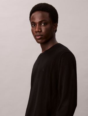 Мужской свитер Calvin Klein Merino Wool Classic, цвет: Чёрный — фото 6