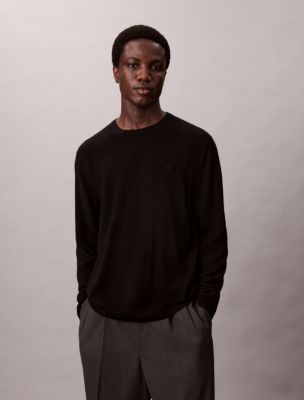 Merino Wool Classic Sweater, Black