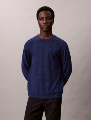 Merino Wool Classic Sweater, Ocean Tides Mouline