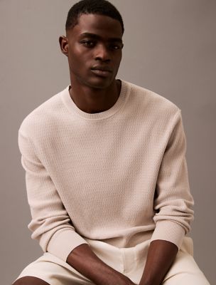 Textured Relaxed Sweater, Silver Cloud