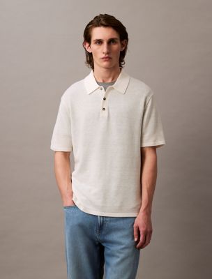 Linen Blend Classic Polo Shirt, Tofu