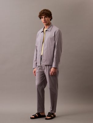 Cotton Blend Classic Zip Shirt Jacket, Chiseled Stone