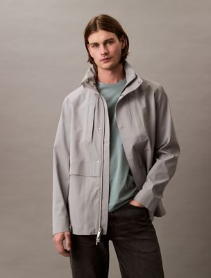 Nylon Stretch Tech Jacket, Chiseled Stone