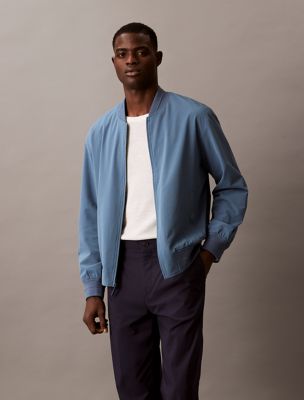 Seersucker Bomber Jacket, Bluefin