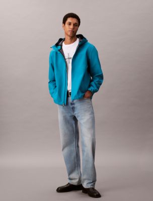 Tech Shell Hooded Jacket, Light Cavalry Blue