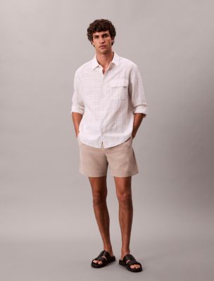 Seersucker Shorts, Aluminum