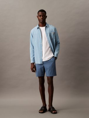 Seersucker Shorts, Bluefin