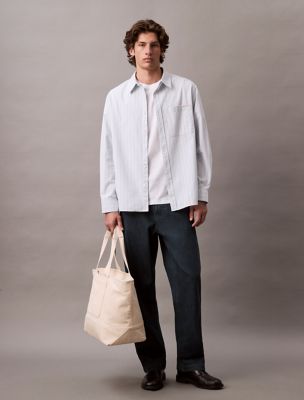 Linen Cotton Denim Pull-On Pants, Dark Moon